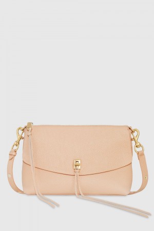 Beige Rebecca Minkoff Darren Top Zip Shoulder Bag | OZPXD-7315