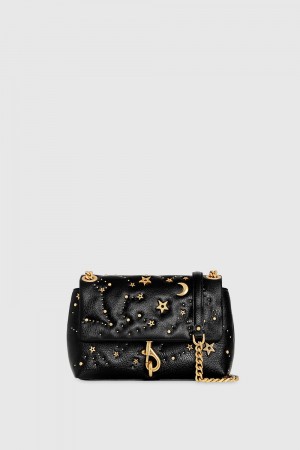 Black Rebecca Minkoff Edie Crossbody With Celestial Studs | UWKXF-9152