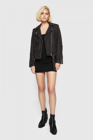 Black Rebecca Minkoff Jett Moto Jacket | RHGZF-2590