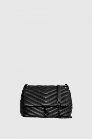 Black / Black Rebecca Minkoff Edie Crossbody | PHMKF-8530