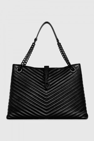 Black / Black Rebecca Minkoff Edie Tote | MEKFV-1670