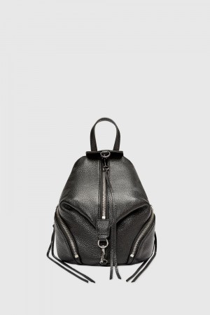 Black / Grey Rebecca Minkoff Convertible Mini Julian Backpack | IUARD-5079