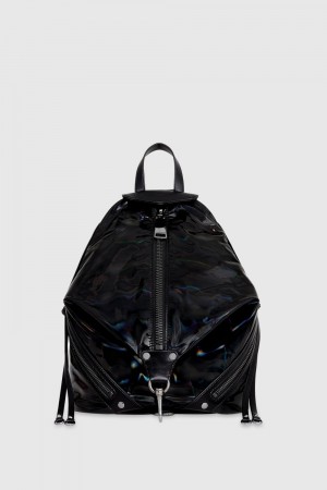 Black / Grey Rebecca Minkoff Nylon Medium Zip Julian Backpack | XEUPS-0452