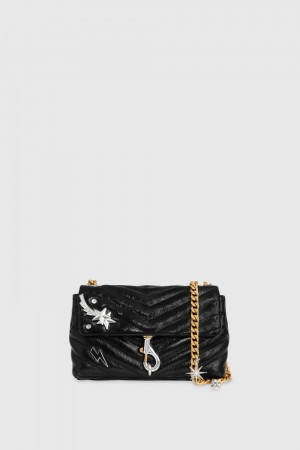 Black / Multicolor Rebecca Minkoff Edie Date Night Crossbody With Celestial Charms | JMLCE-7503