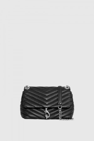 Black / Silver Rebecca Minkoff Edie Crossbody | PKQAU-1750