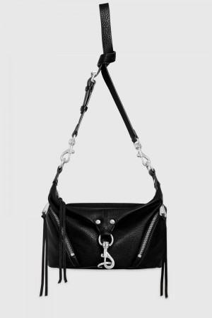 Black / Silver Rebecca Minkoff Small Julian Crossbody | ONXKF-0981