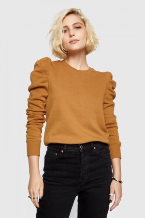 Caramel Rebecca Minkoff Janine Sweatshirt | DANBO-5042