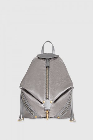 Dark Grey / Multicolor Rebecca Minkoff Nylon Medium Zip Julian Backpack | CKGUE-2079