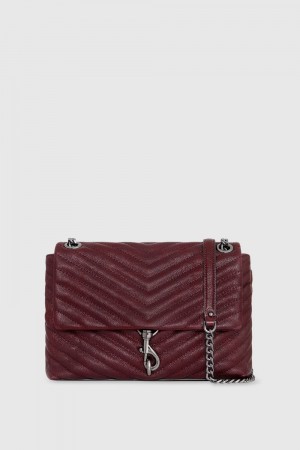 Dark Red / Grey Rebecca Minkoff Edie Flap Shoulder Bag | GSMEO-4203