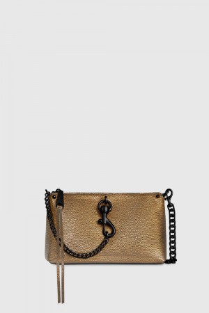 Gold / Black Rebecca Minkoff Megan Crossbody | IQETN-7809