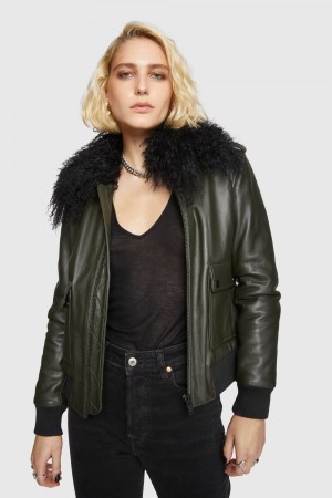 Multicolor Rebecca Minkoff Orly Aviator Jacket | IVBHS-0257