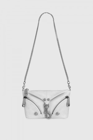 White / Grey / Silver Rebecca Minkoff Mini Julian Crossbody | QAPIY-8016