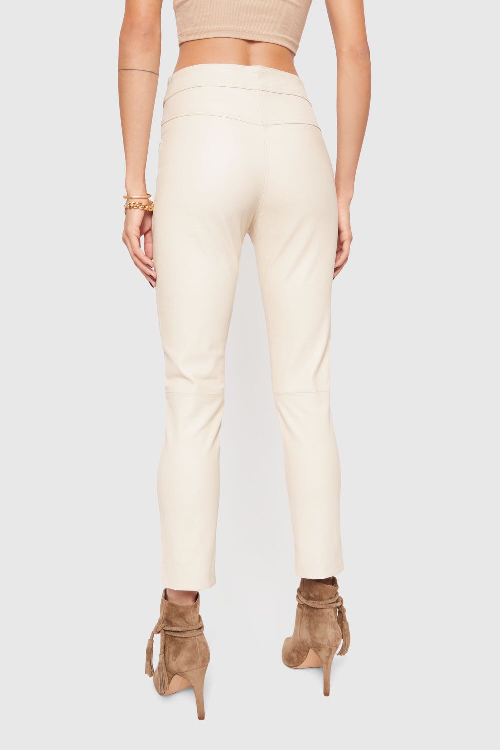 Beige Rebecca Minkoff Poppy Leather Legging | SKHLZ-1357