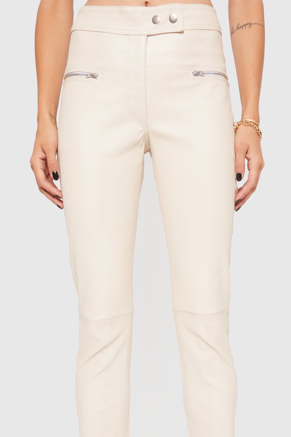 Beige Rebecca Minkoff Poppy Leather Legging | SKHLZ-1357