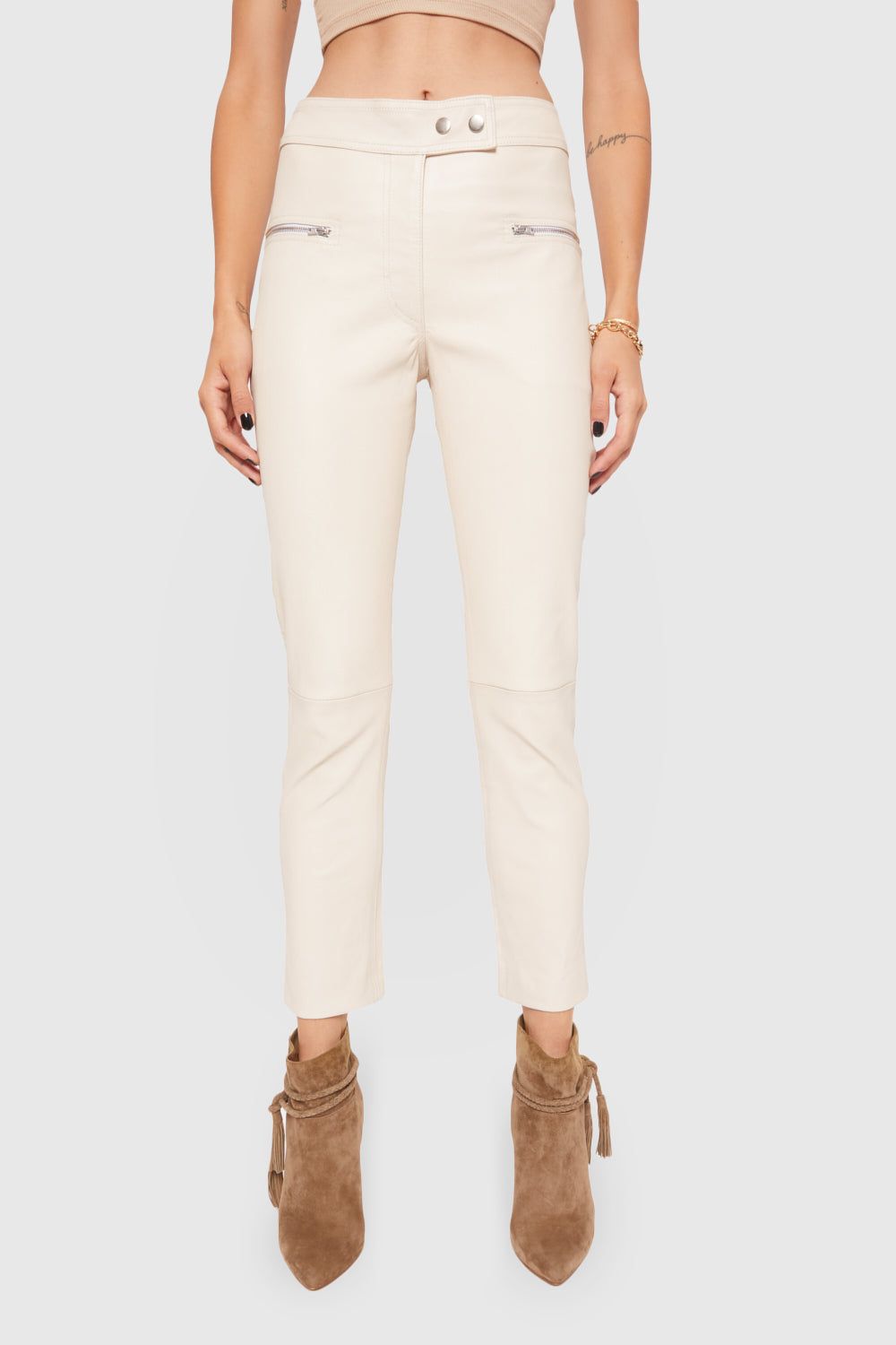 Beige Rebecca Minkoff Poppy Leather Legging | SKHLZ-1357