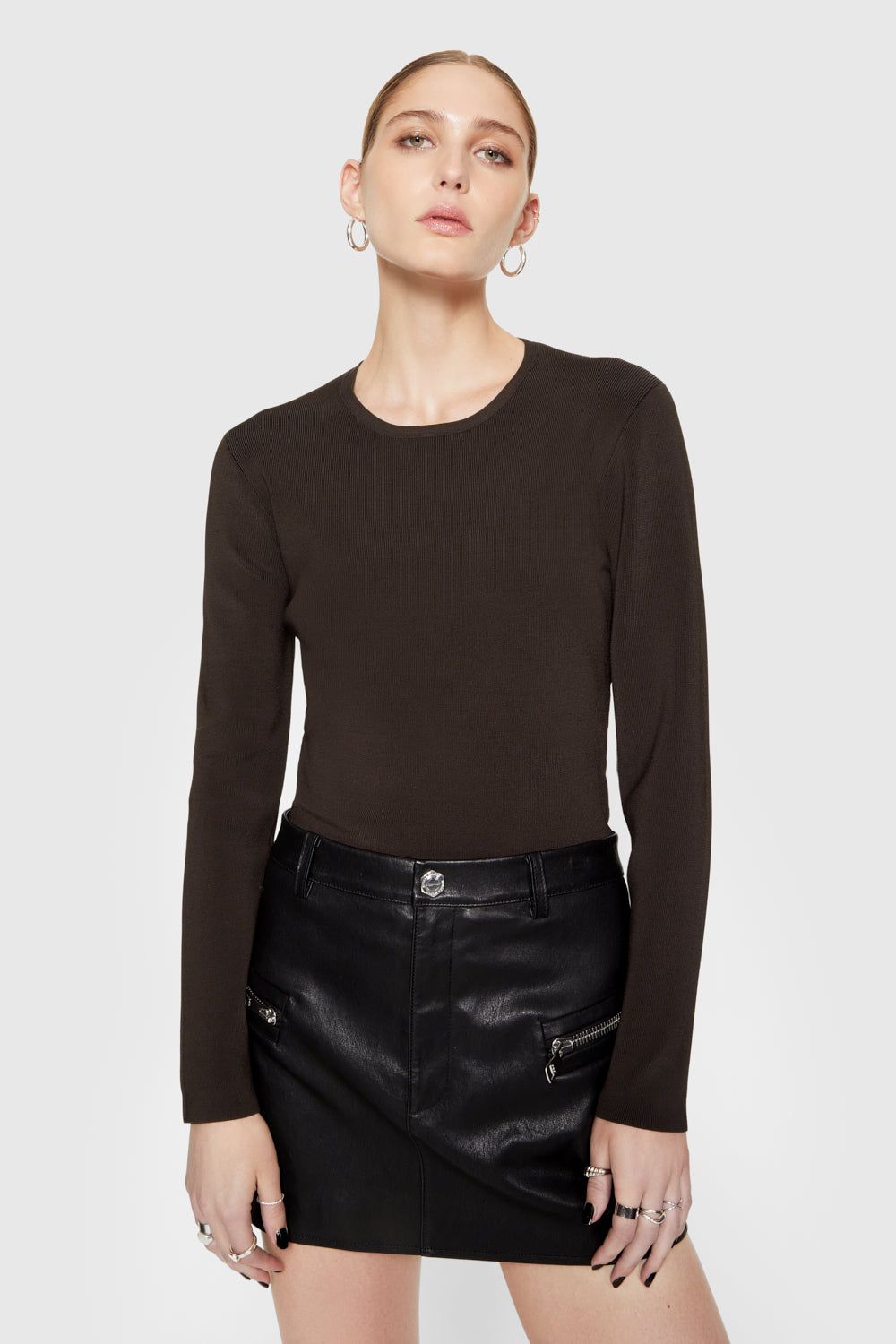 Black Coffee Rebecca Minkoff Bonnie Long Sleeve | FHQOA-8439