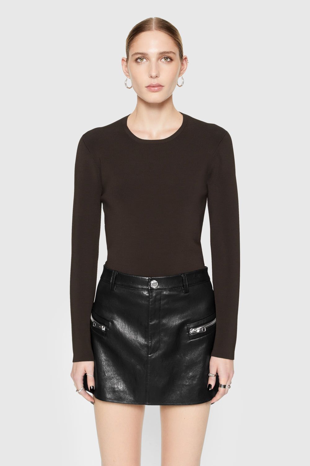 Black Coffee Rebecca Minkoff Bonnie Long Sleeve | FHQOA-8439