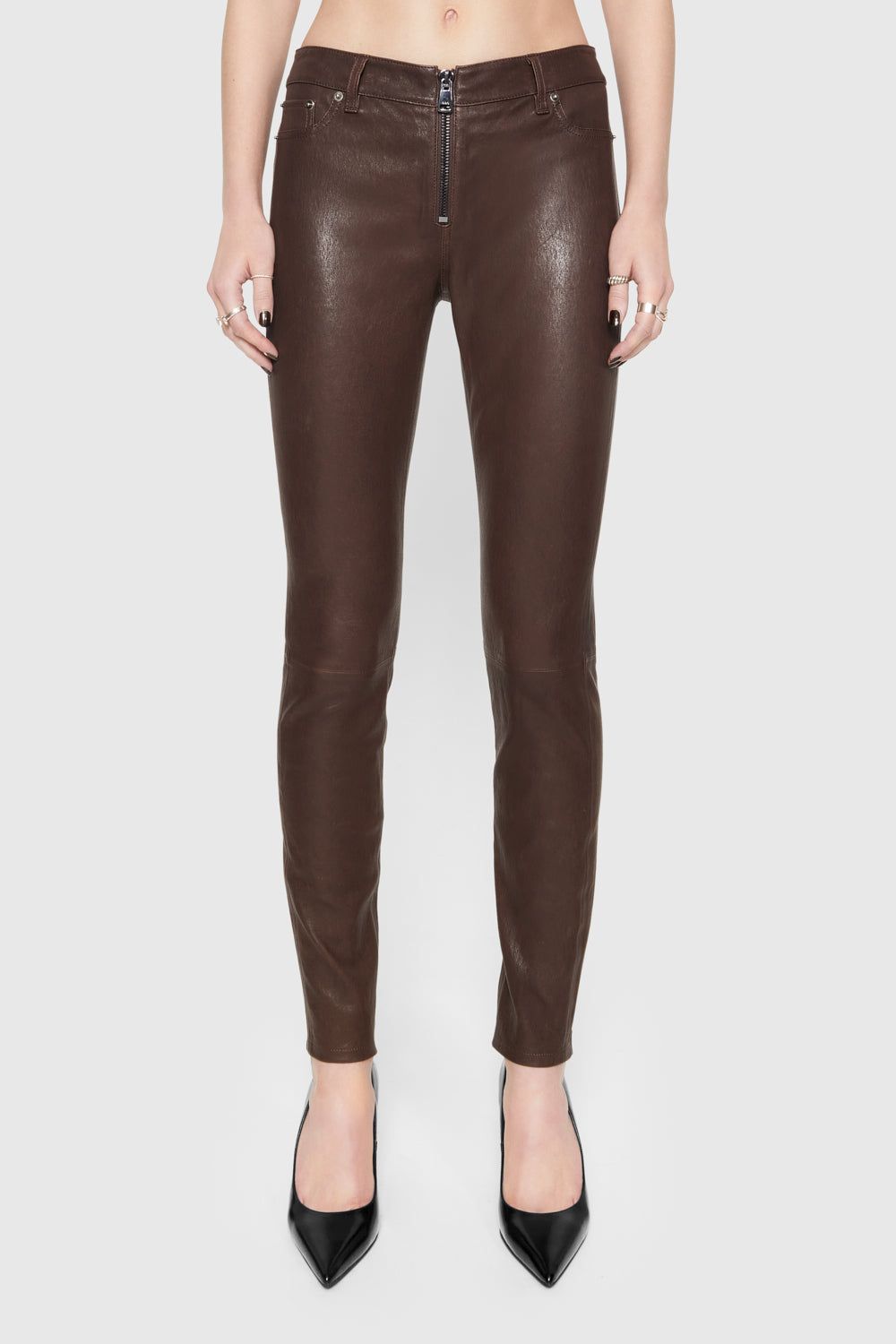 Black Coffee Rebecca Minkoff Ziggy Leather Pant | UVAHE-2790