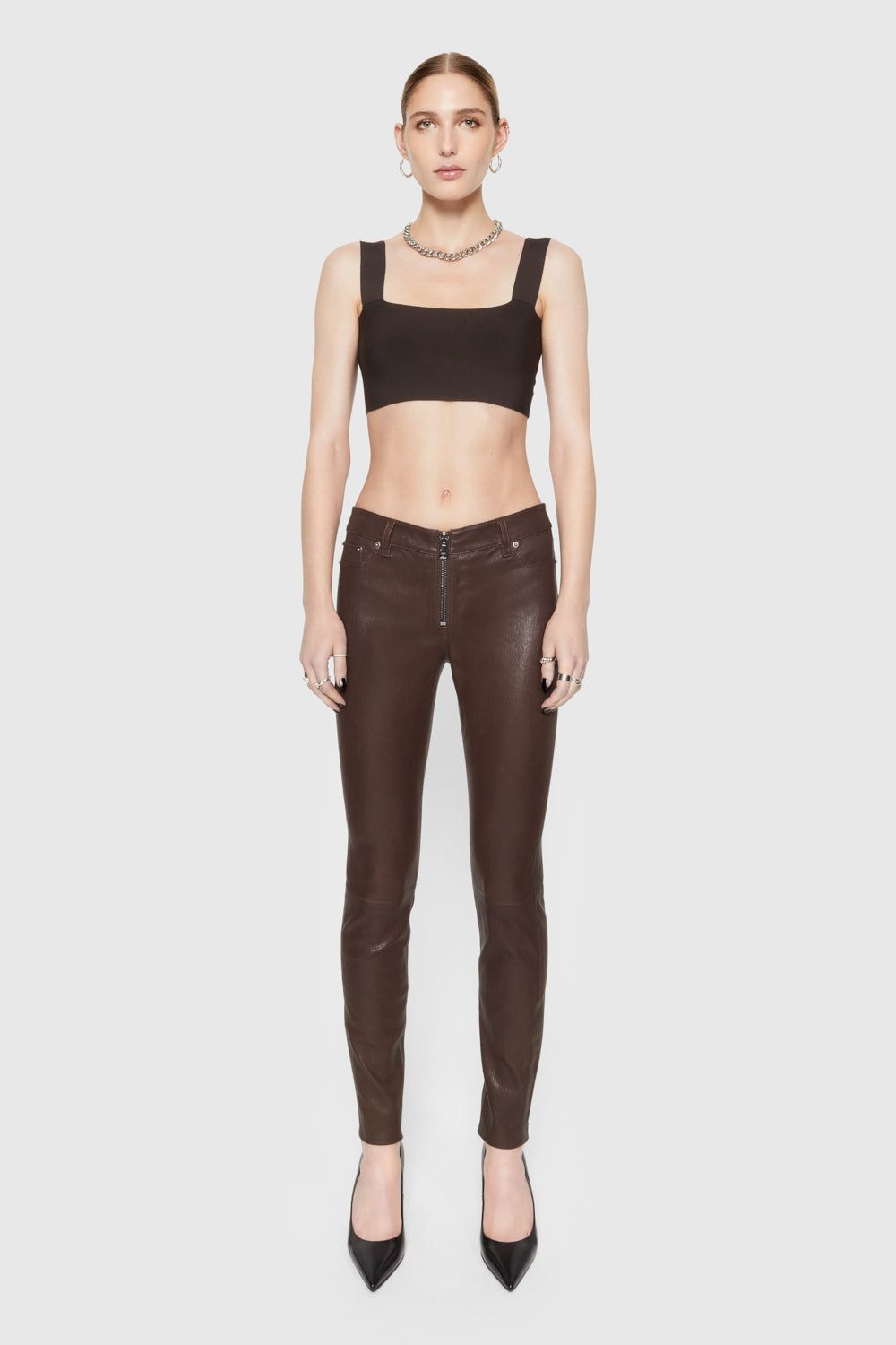 Black Coffee Rebecca Minkoff Ziggy Leather Pant | UVAHE-2790