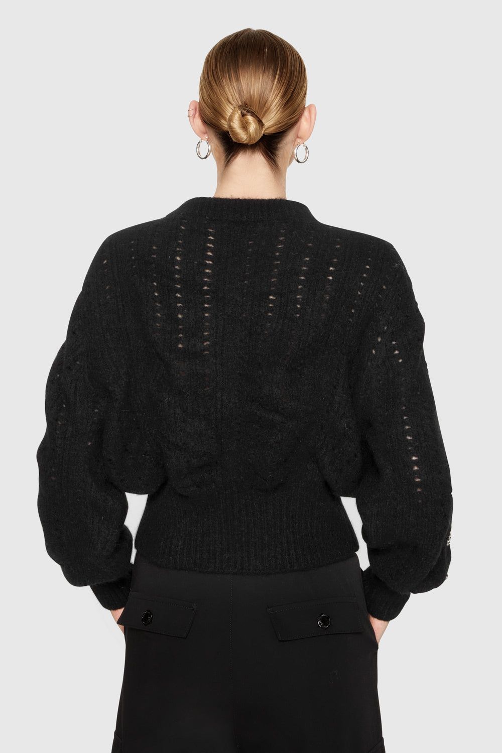 Black Rebecca Minkoff Cecilia Crystal Embellished Sweater | NZAGC-0917