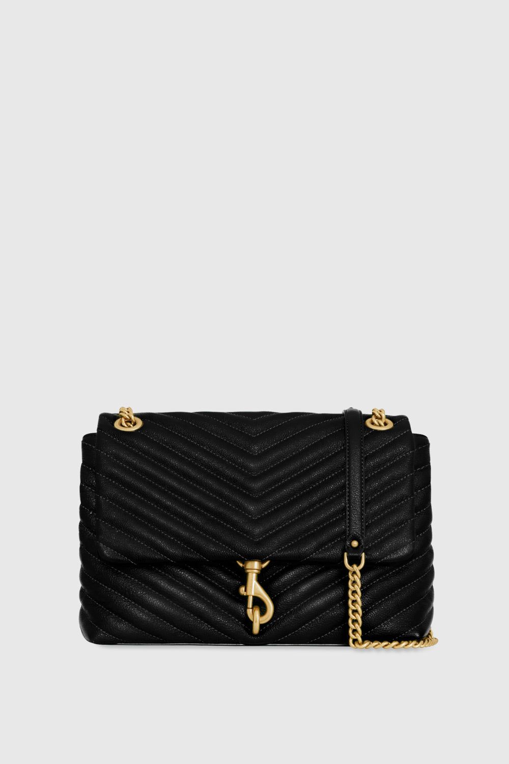 Black Rebecca Minkoff Edie Flap Shoulder Bag | ORLDN-3907