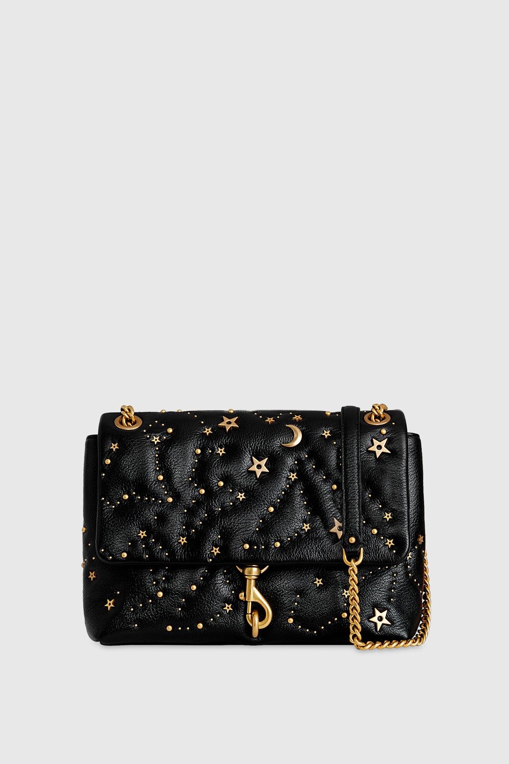 Black Rebecca Minkoff Edie Flap Shoulder With Celestial Studs | JTVAQ-6392