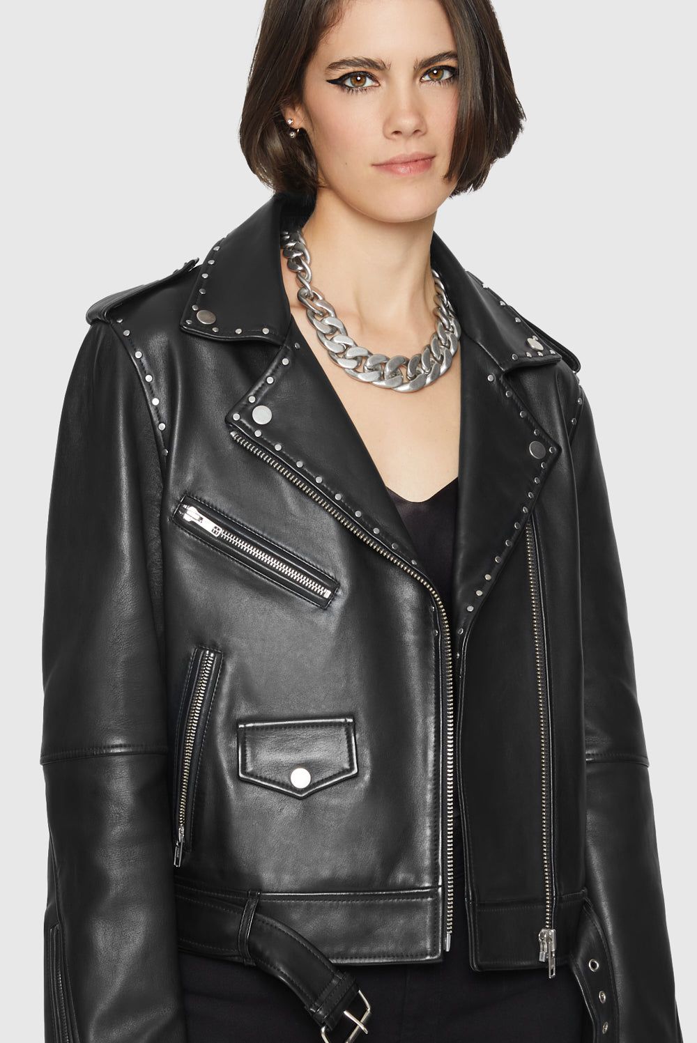 Black Rebecca Minkoff Jett Moto with Studs | CDHEG-6294