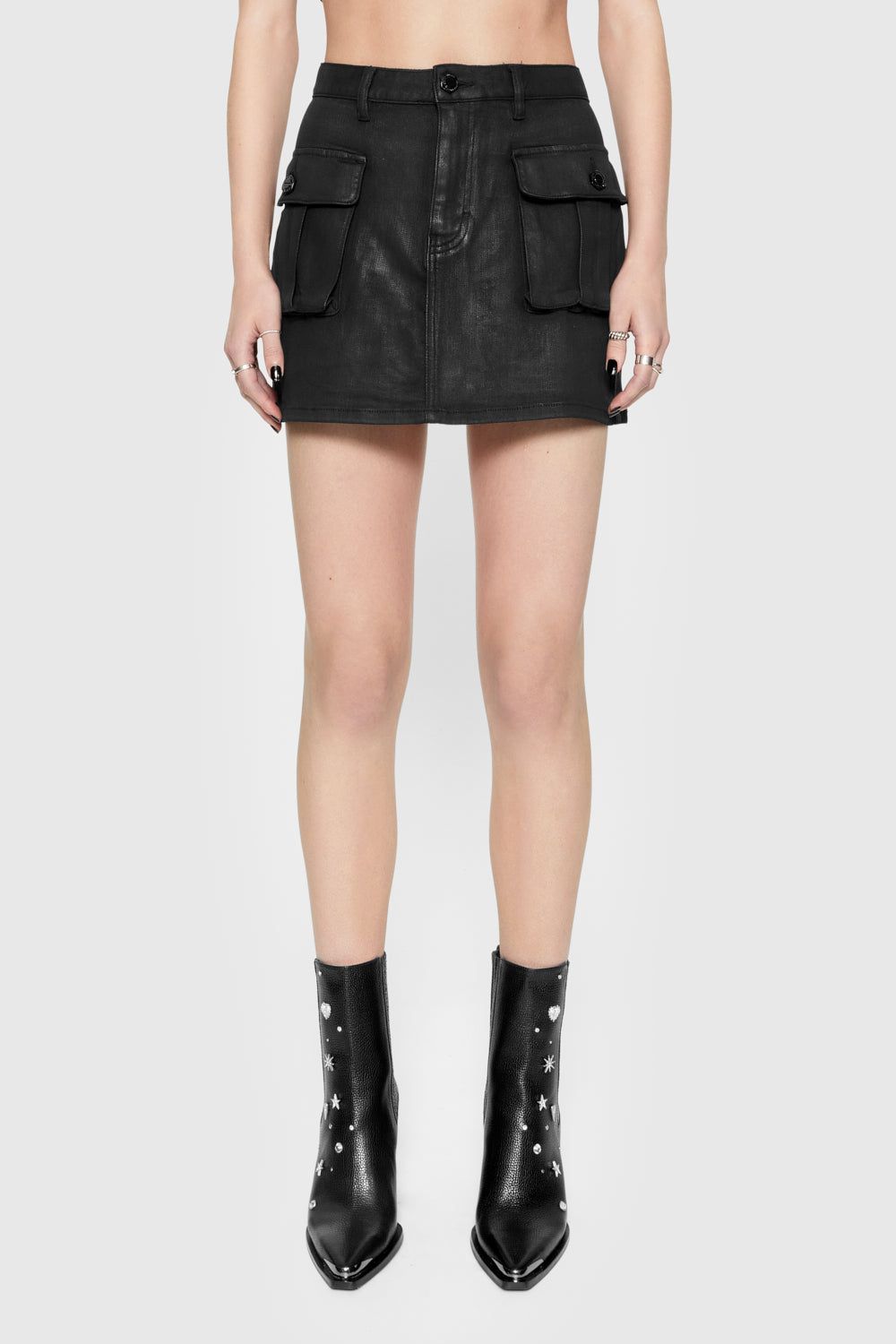 Black Rebecca Minkoff Jodie Denim Mini Skirt | UIQDR-4637