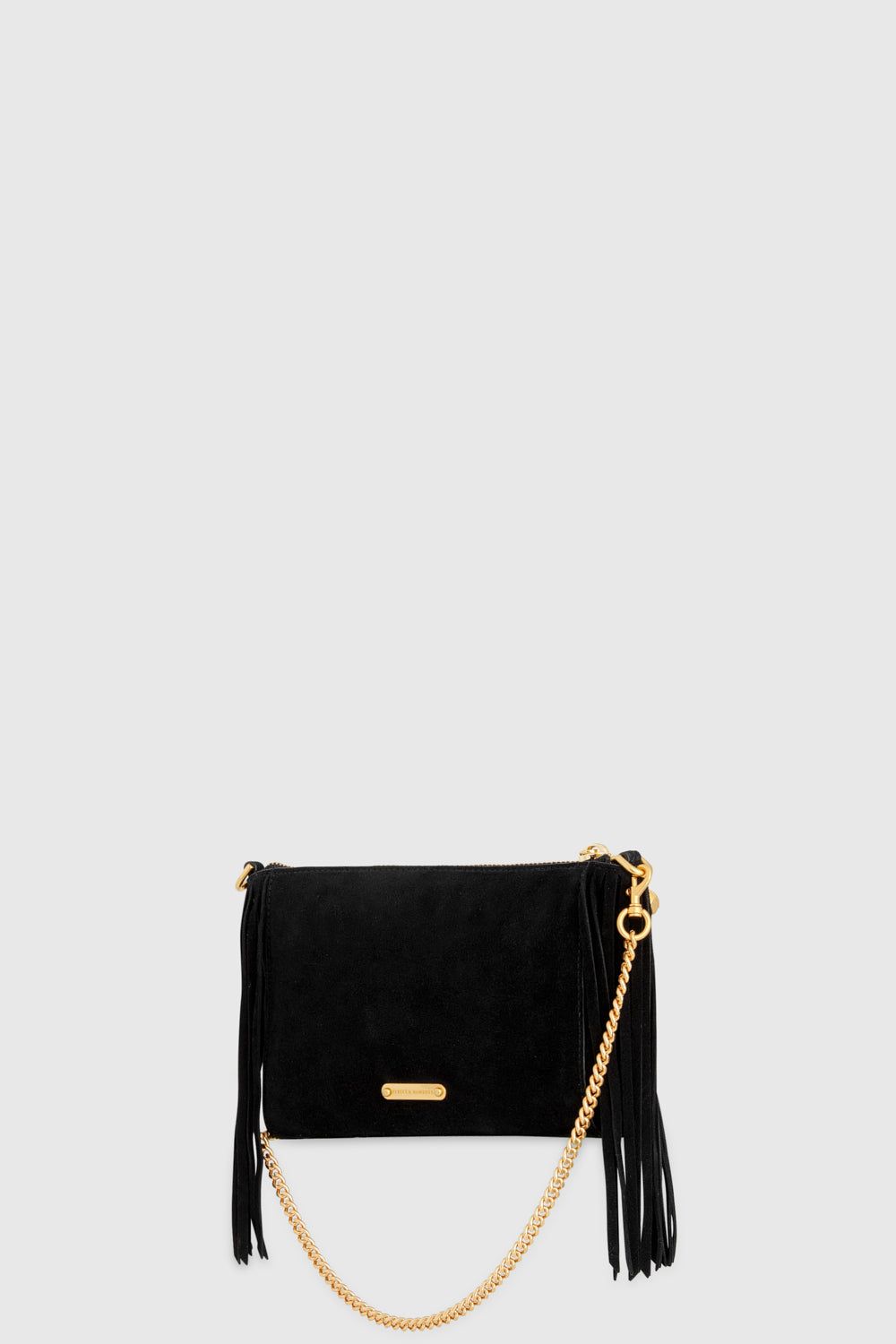 Black Rebecca Minkoff Mini Julian Crossbody With Fringe | RLMET-4890