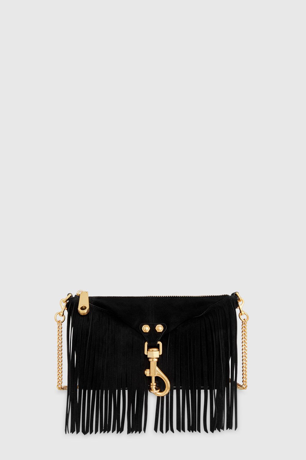 Black Rebecca Minkoff Mini Julian Crossbody With Fringe | RLMET-4890