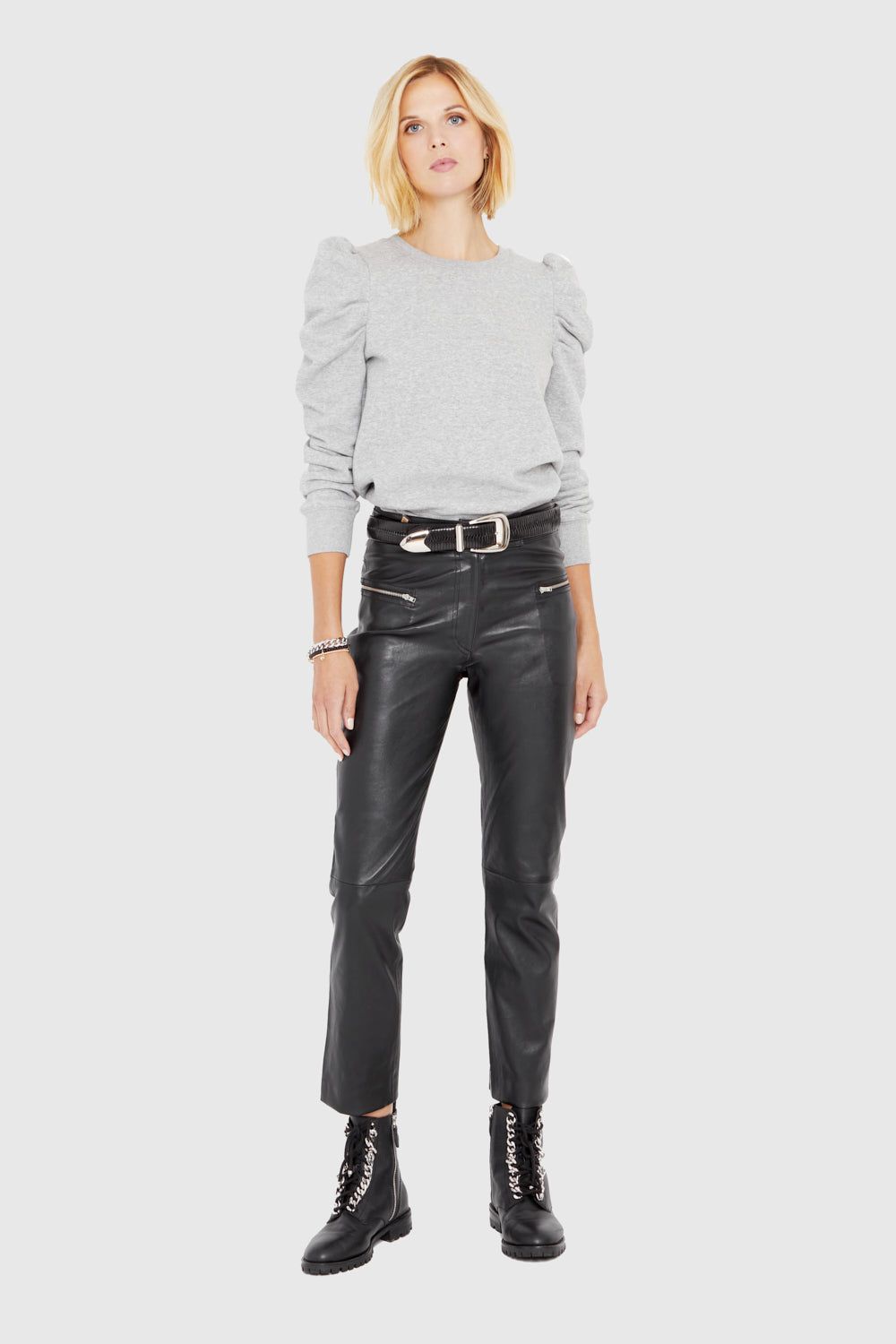 Black Rebecca Minkoff Poppy Leather Legging | SGPHE-1278