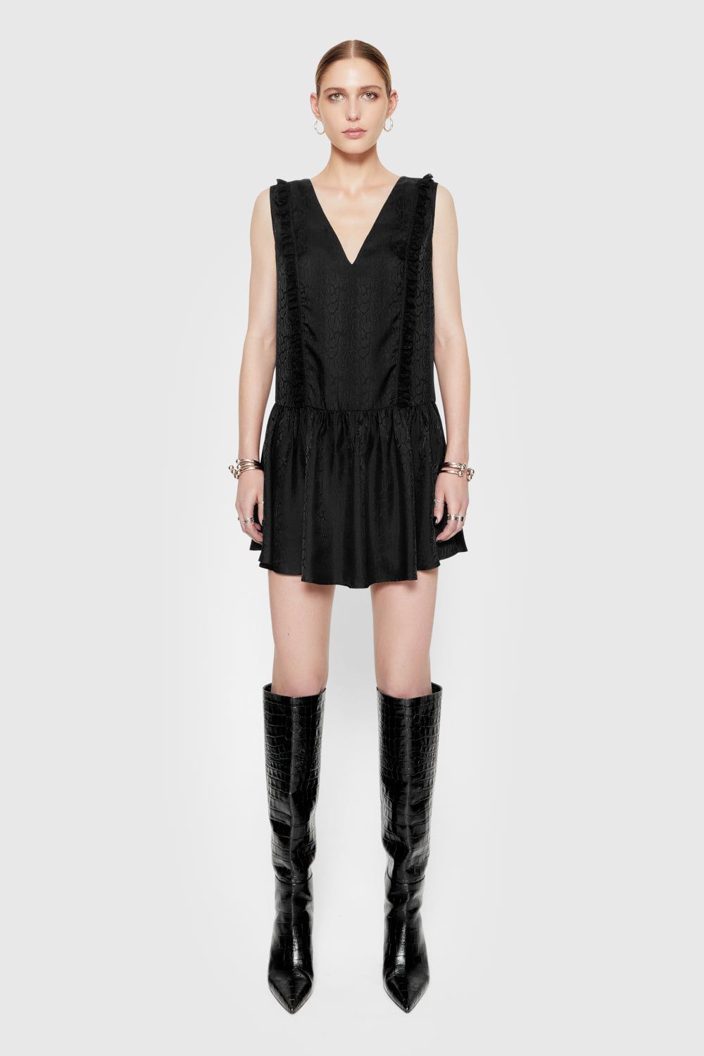 Black Rebecca Minkoff Valerie Mini Dress | DRSYF-1947