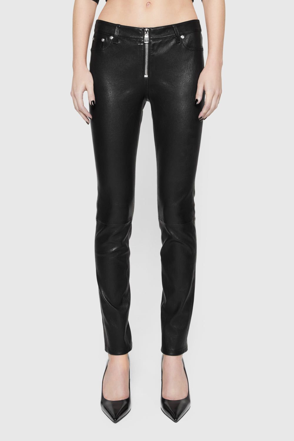 Black Rebecca Minkoff Ziggy Leather Pant | NGXEQ-5608