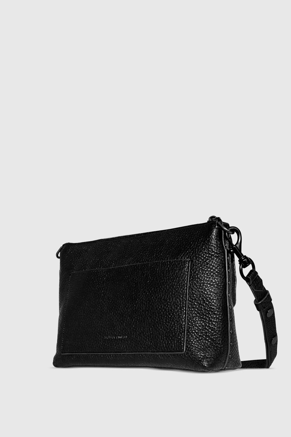 Black / Black Rebecca Minkoff Darren Top Zip Shoulder Bag | YGASQ-1942