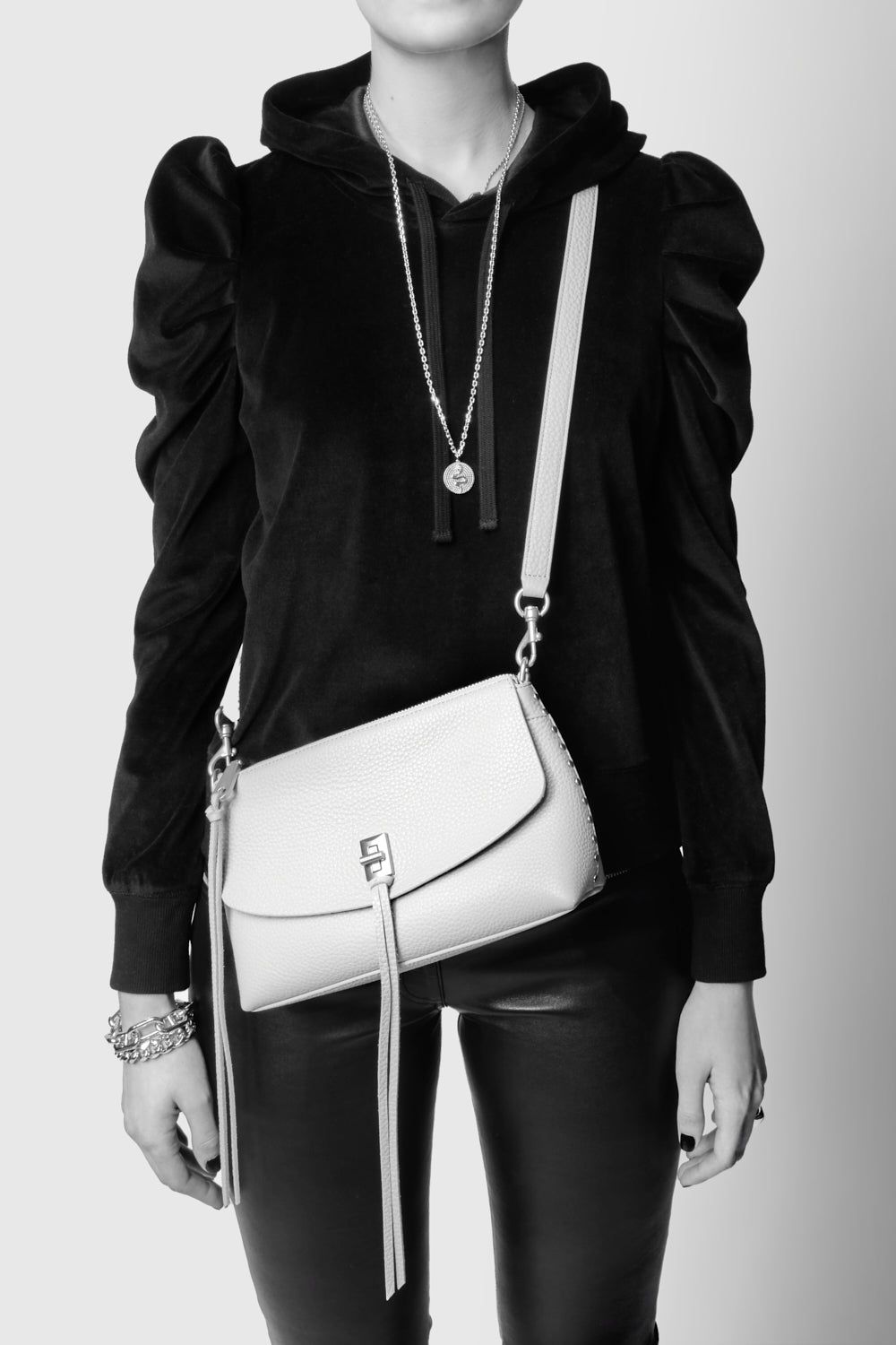 Black / Black Rebecca Minkoff Darren Top Zip Crossbody | AOYFP-0451