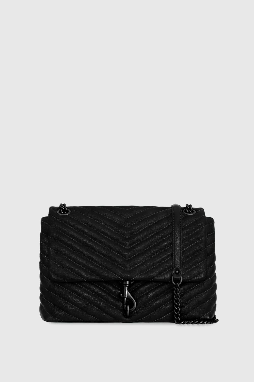 Black / Black Rebecca Minkoff Edie Flap Shoulder Bag | TPEKR-4853