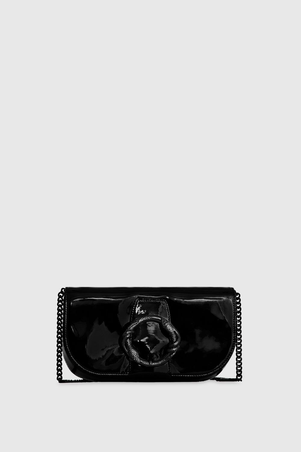 Black / Black Rebecca Minkoff Snake Ring Crossbody | GUNQT-5147