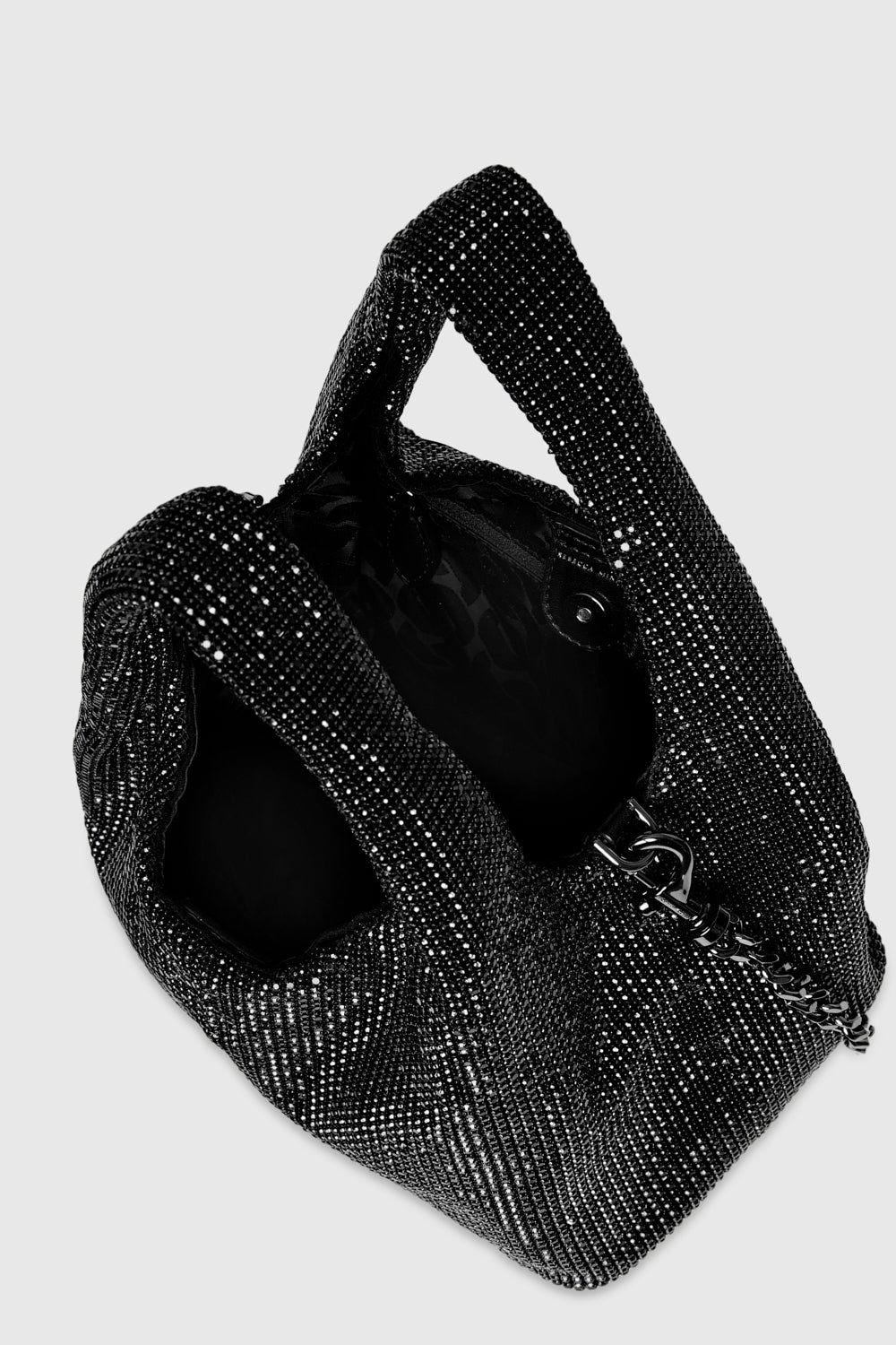 Black / Grey Rebecca Minkoff Crystal Mini Chain Carryall | LAYTW-1362