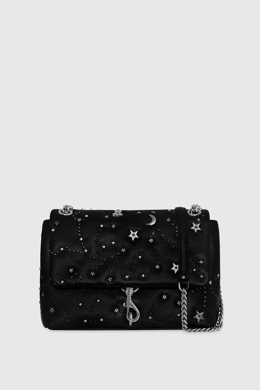 Black / Grey Rebecca Minkoff Edie Flap Shoulder With Celestial Studs | HLMUF-9572