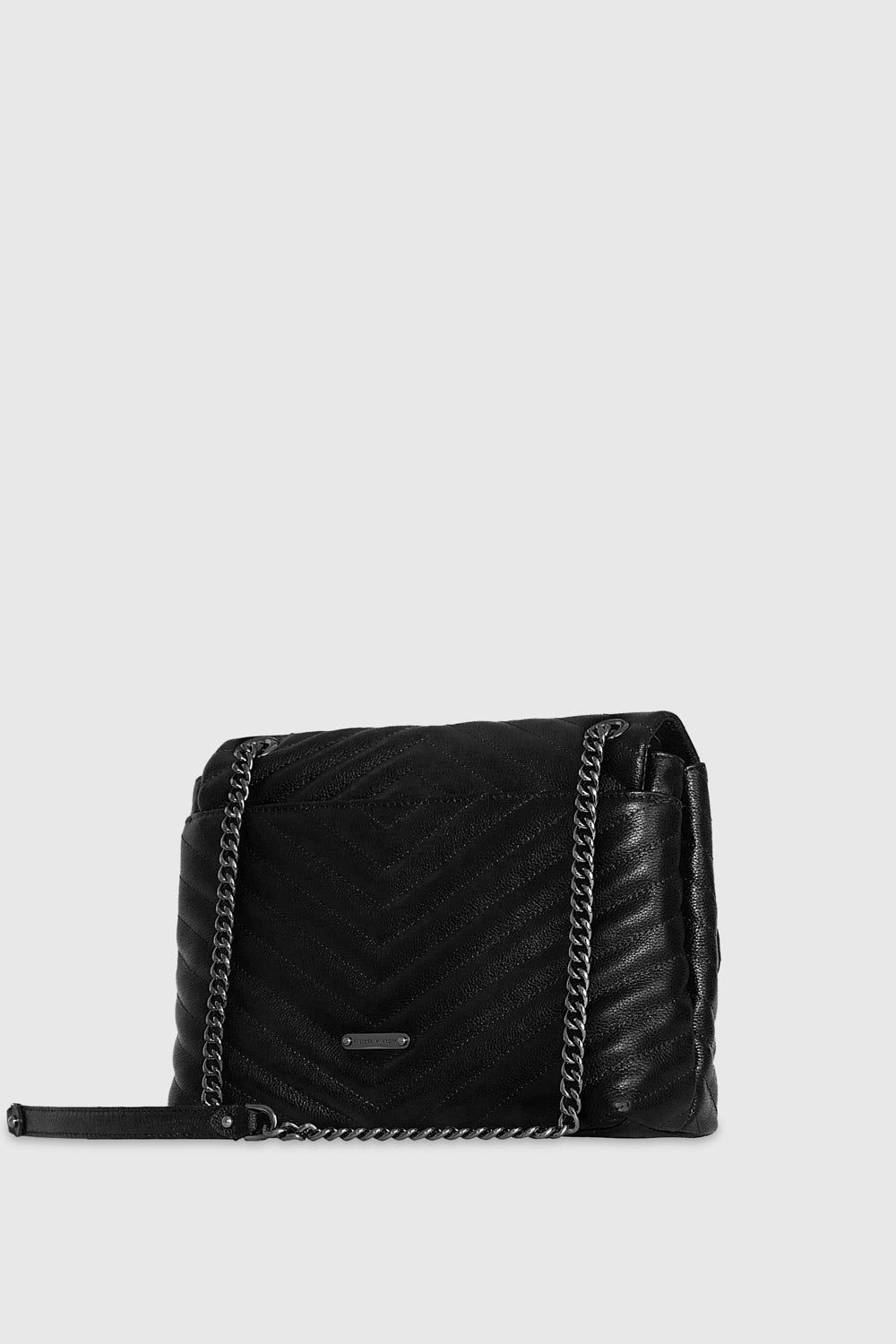 Black / Grey Rebecca Minkoff Edie Flap Shoulder Bag | FOUCR-7935