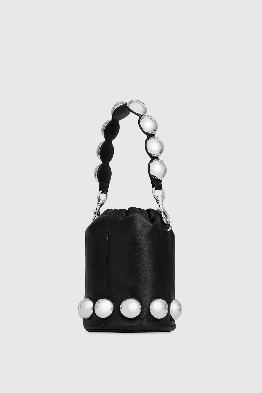 Black / Silver Rebecca Minkoff Bubble Stud Small Bucket | SXCJA-2365