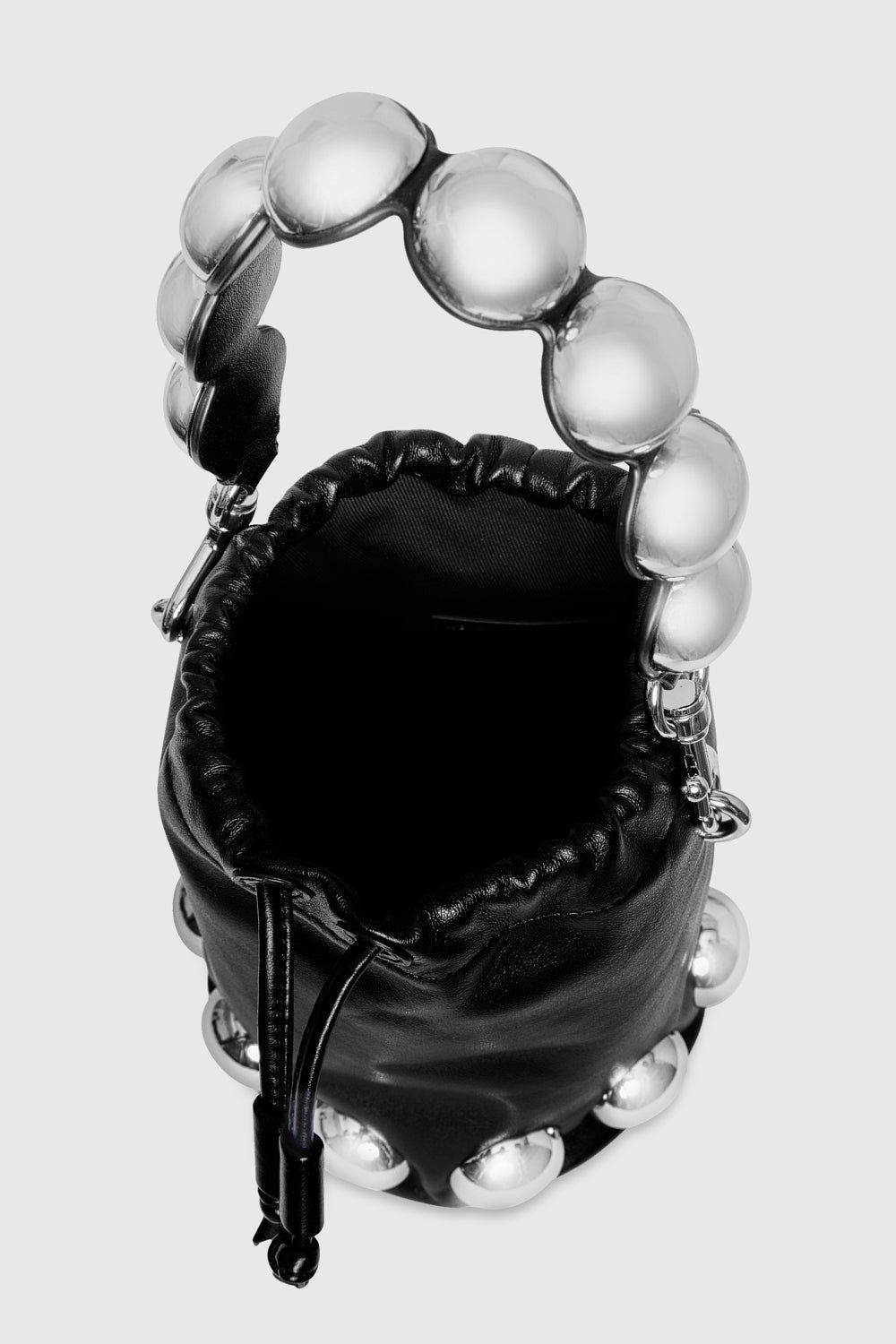 Black / Silver Rebecca Minkoff Bubble Stud Small Bucket | SXCJA-2365