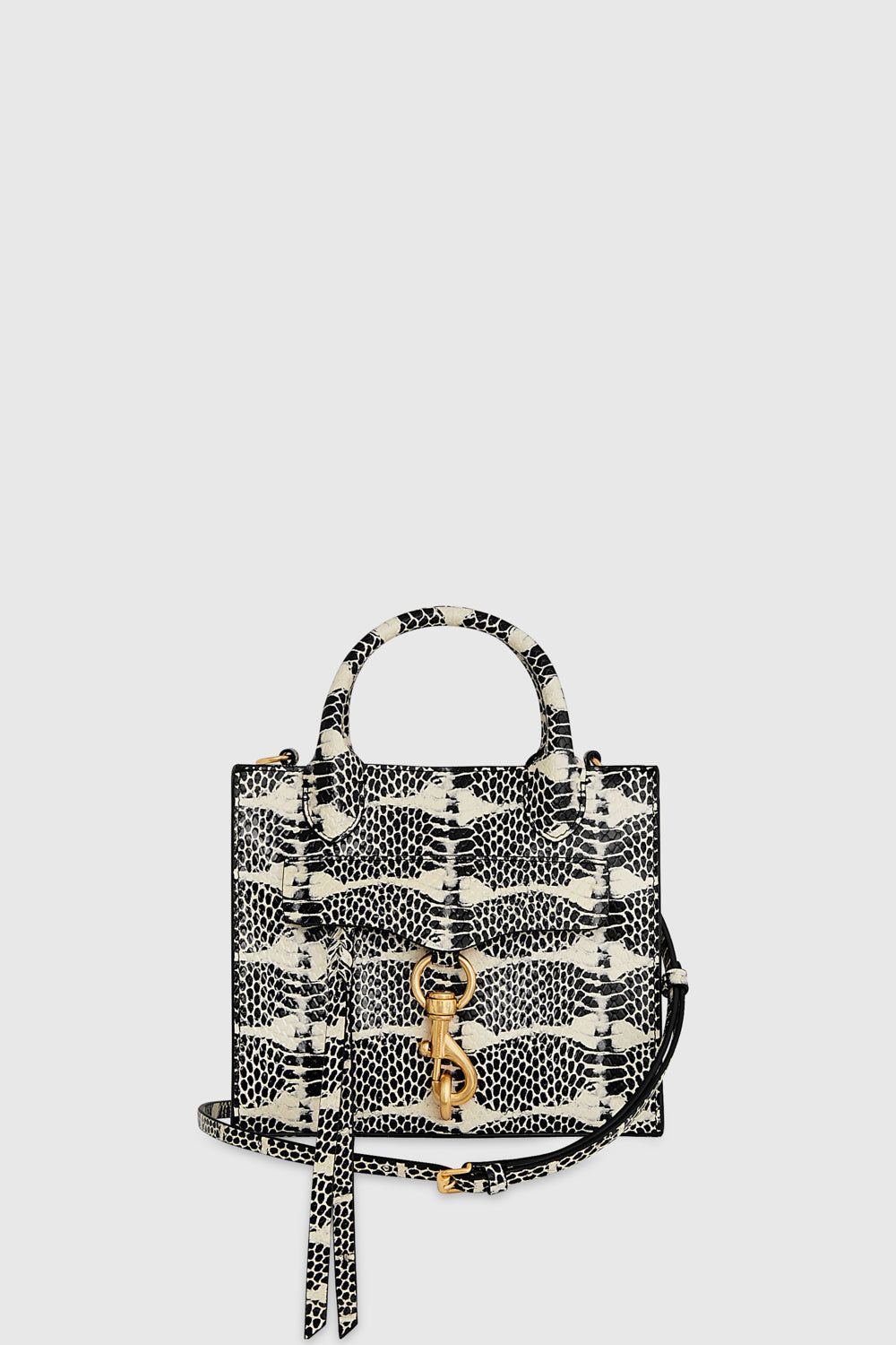 Black / White Rebecca Minkoff Megan Mini Tote | KPGXJ-0716