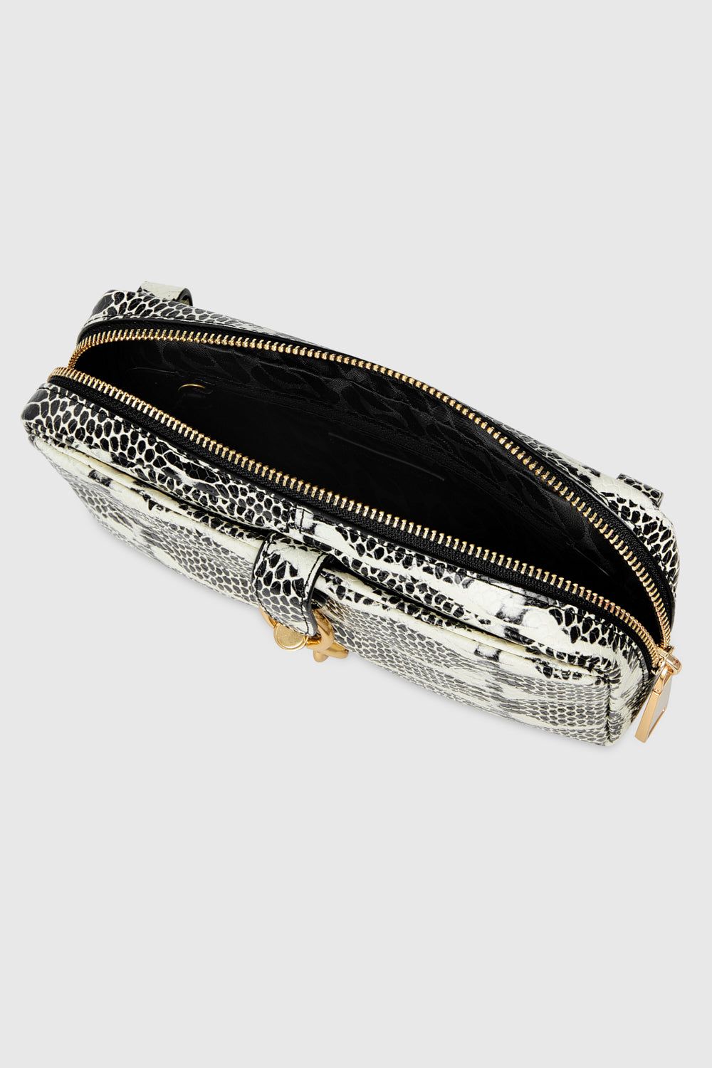 Black / White Snake Rebecca Minkoff Edie Belt Bag | GFORK-8426