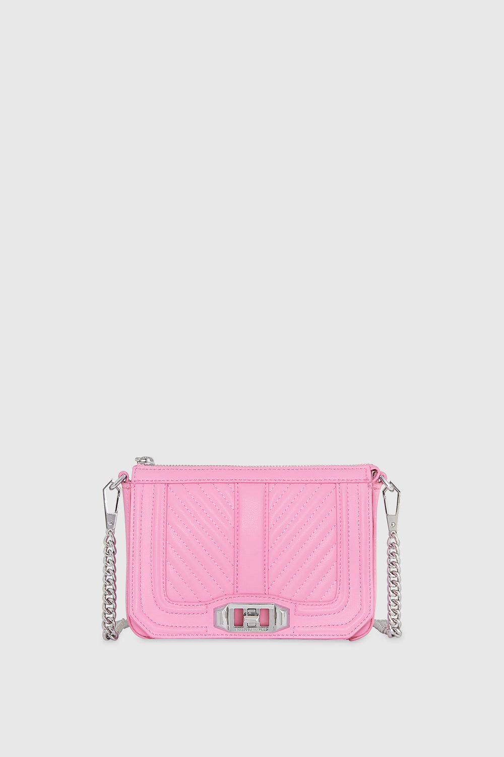 Bubble Gum Rebecca Minkoff Chevron Quilted Mini Love Crossbody | FDVPA-3049