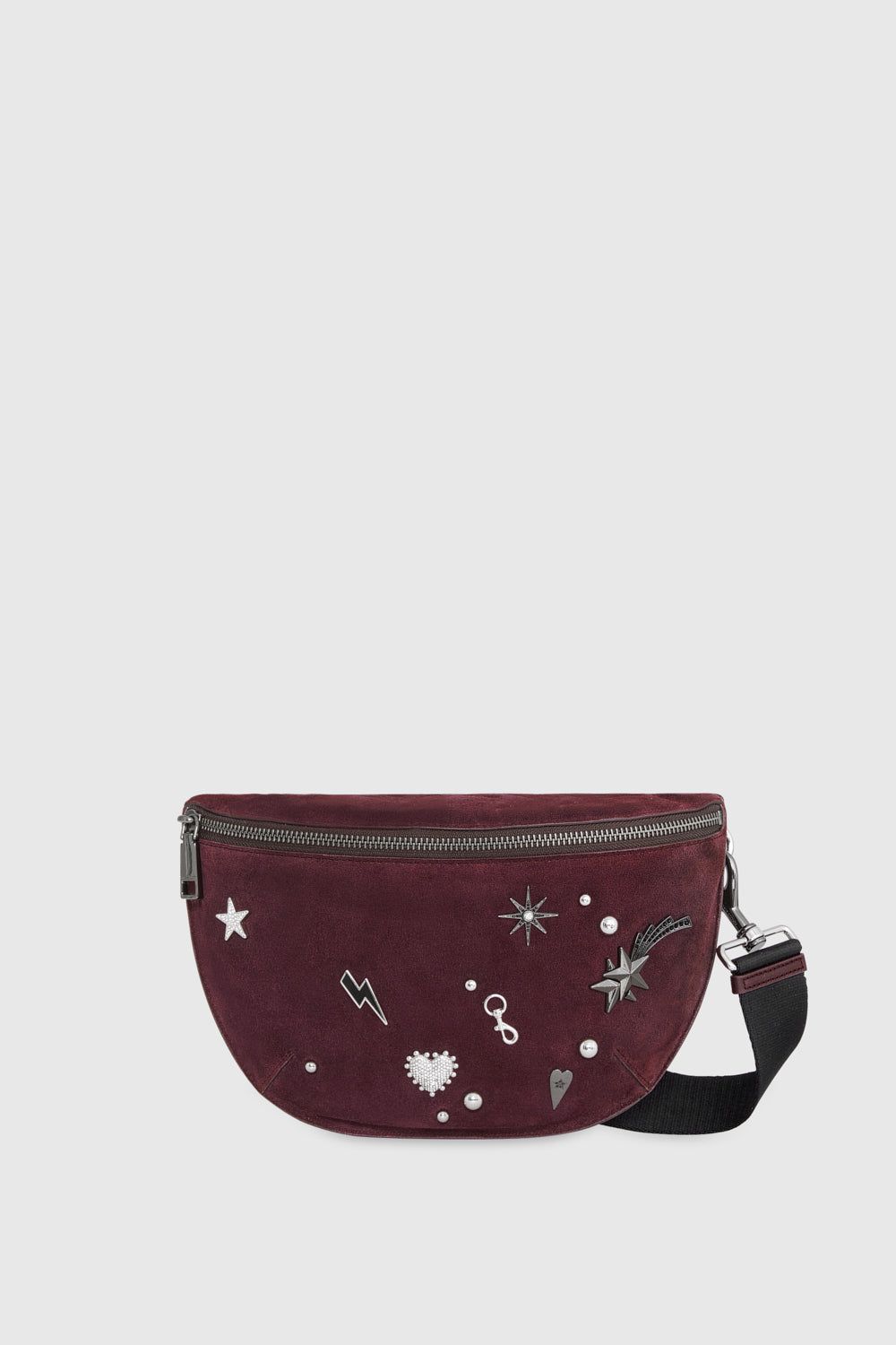 Dark Red Rebecca Minkoff Darren Belt Bag With Celestial Studs | ORBWD-8345