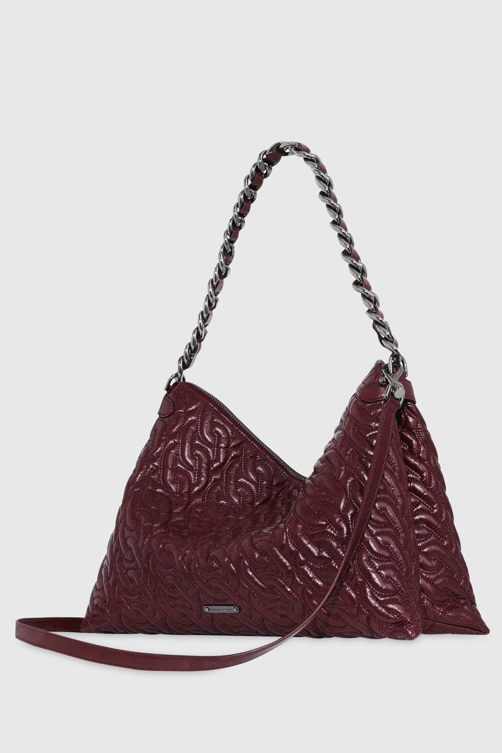 Dark Red / Grey Rebecca Minkoff Chain Quilt Shoulder Bag | HYSCT-4135