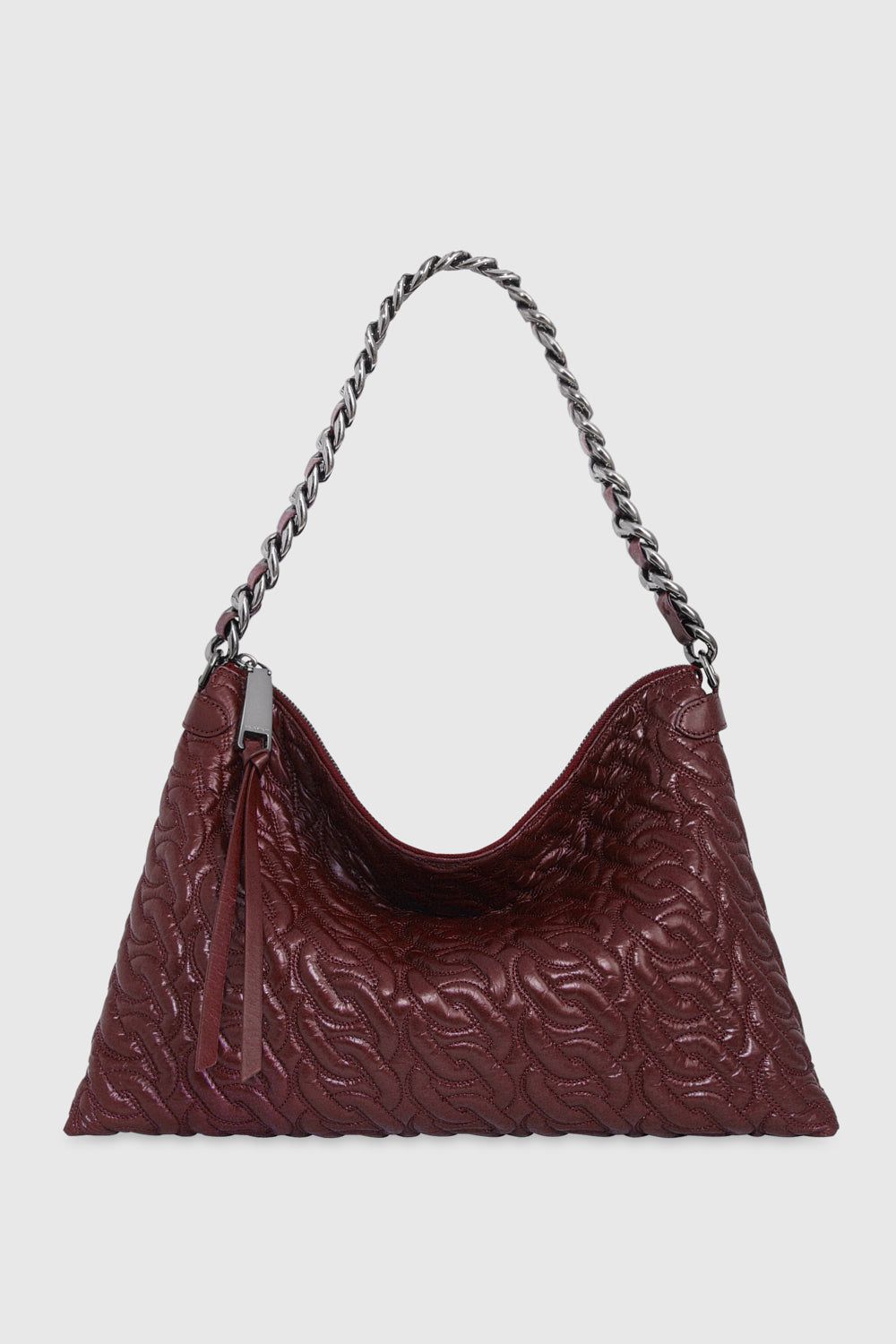 Dark Red / Grey Rebecca Minkoff Chain Quilt Shoulder Bag | HYSCT-4135