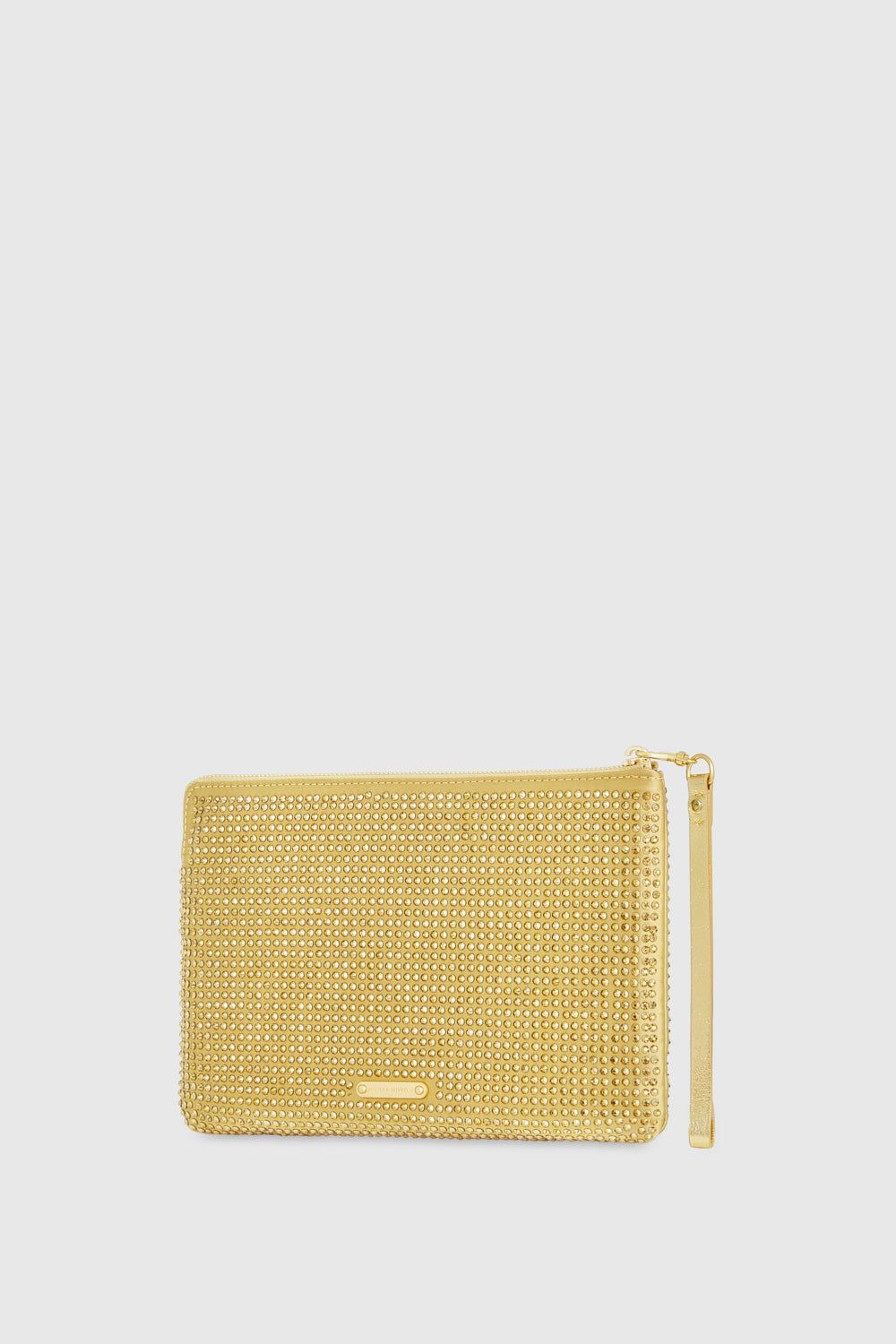 Gold Rebecca Minkoff Crystal Studded Wristlet | WCIMY-9524