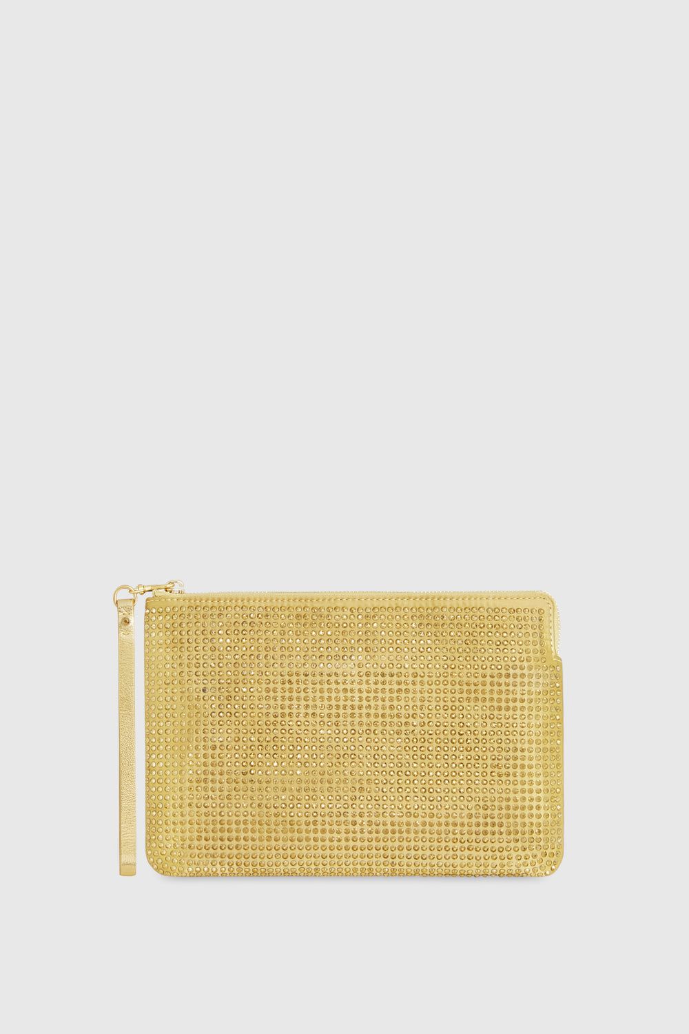 Gold Rebecca Minkoff Crystal Studded Wristlet | WCIMY-9524